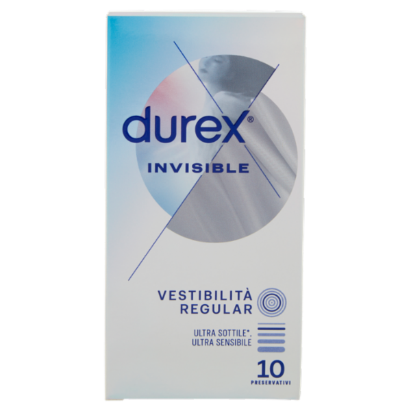 Durex Preservativi Invisible Ultra Sottili, 10 Profilattici