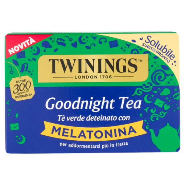 Twinings Goodnight Tea Tè Verde Deteinato solubile con Melatonina 12 bustine The 48 g