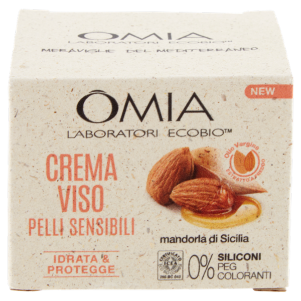 Omia Laboratori Ecobio Crema Viso Pelli Sensibili mandorla di Sicilia 50 ml