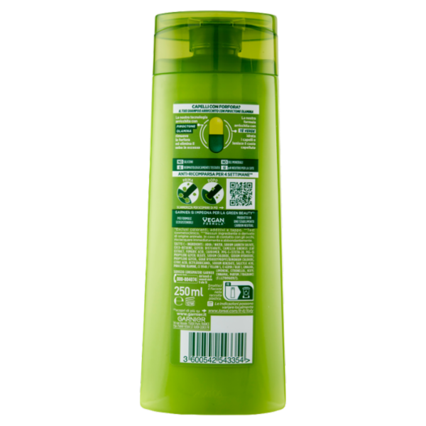 Garnier Fructis Shampoo Antiforfora lenitivo per capelli normali, 250 ml