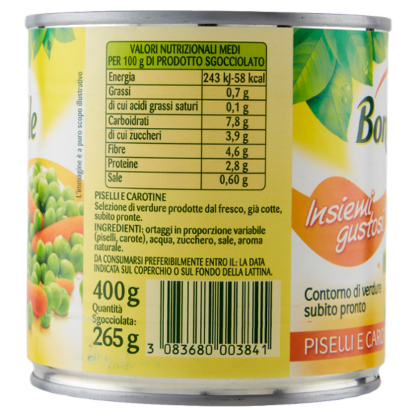 Bonduelle Insiemi gustosi Piselli e Carotine 400 g