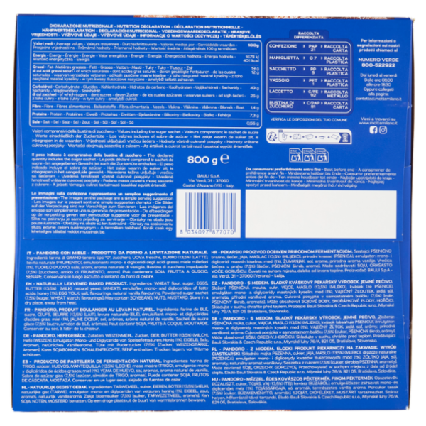 Motta il Pandoro Secondo Bruno Barbieri 800 g