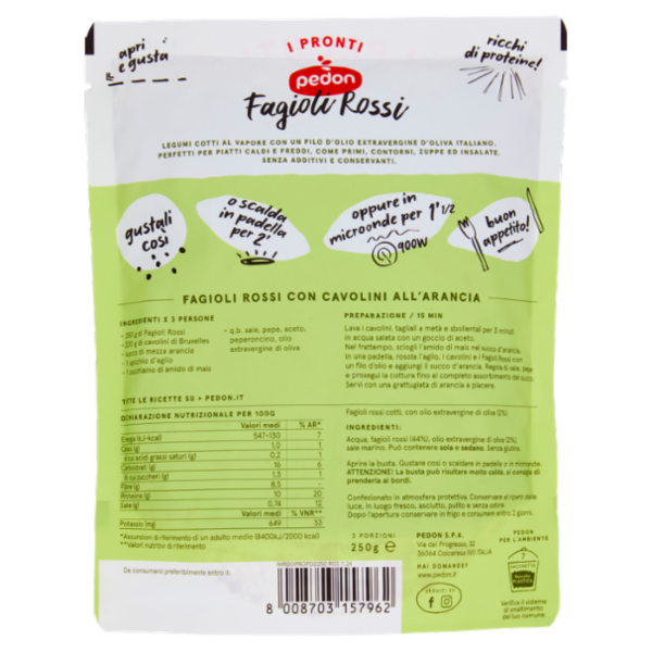 Pedon I Pronti Fagioli Rossi 250 g