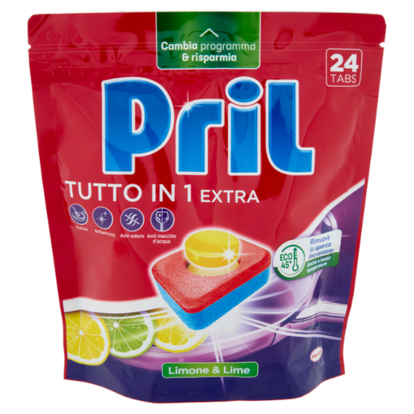 PRIL Tutto in 1 Extra Tabs Limone & Lime 24pz (398,4g)
