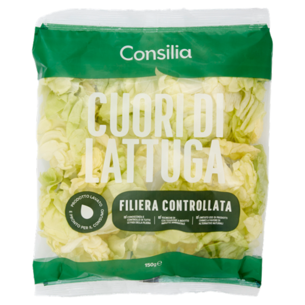 Consilia Cuori di Lattuga Lavati e Pronti per il Consumo 150 g