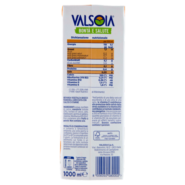 Valsoia Bontà e Salute Mandorla Drink 1000 ml