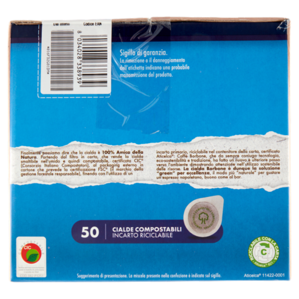 Caffè Borbone Miscela Decisa Cialde Compostabili + Kit Accessori 50 x 7,2 g