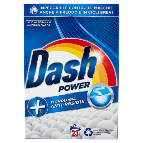 Dash Power Detersivo Lavatrice in Polvere, Tecnologia Anti-Residui, 23 Lavaggi 1150 g