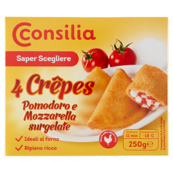 Consilia Saper Scegliere 4 Crêpes Pomodoro e Mozzarella surgelate 250 g