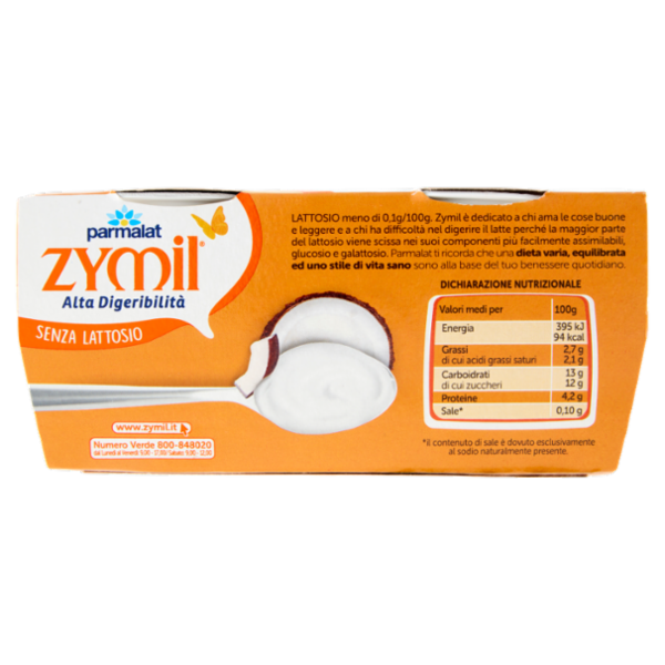 ZYMIL Alta Digeribilità Senza Lattosio Yogurt al Cocco in pezzi 2 x 125 g