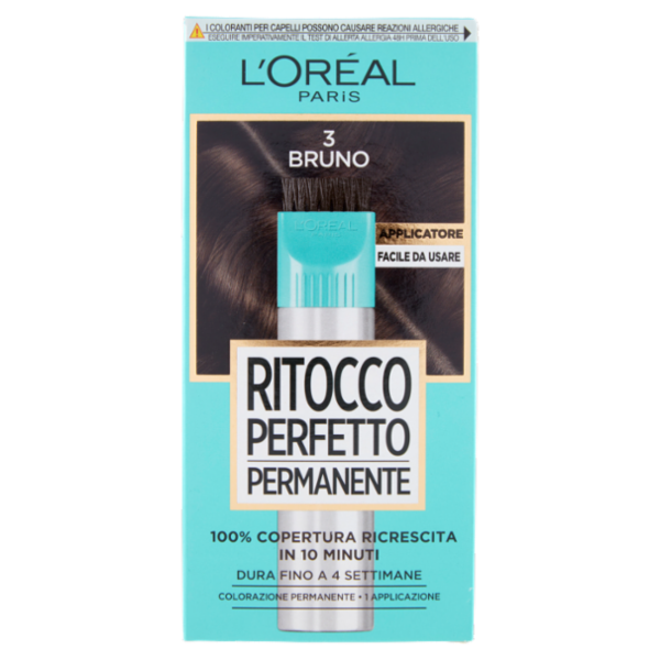 L'Oréal Paris Colorazione Ritocco Perfetto Permanente, 100% Copertura Ricrescita Bruno
