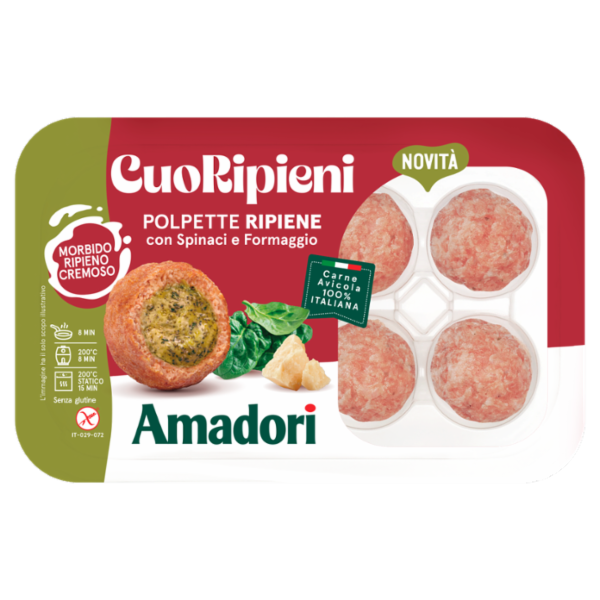 Amadori CuoRipieni Polpette Ripiene con Spinaci e Formaggio 0,216 kg