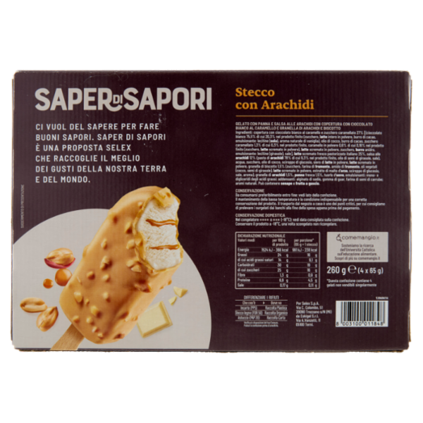 Selex Saper di Sapori 4 Gelati Stecco con Arachidi 260 g