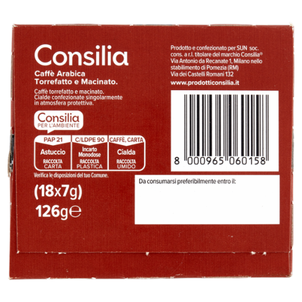 Consilia Caffè in Cialde Espresso Arabica 18 pezzi