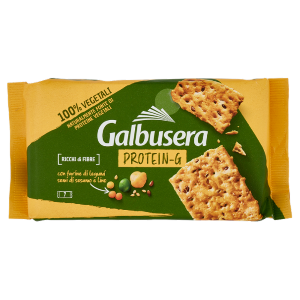 Galbusera Protein-G Cracker con farine di legumi, semi di sesamo e lino 7 x 40 g