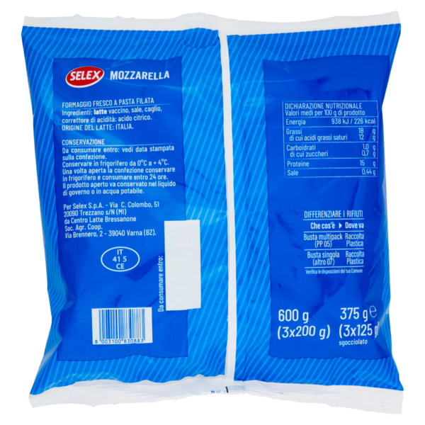 Selex Mozzarella Fior di Latte 3x125 g