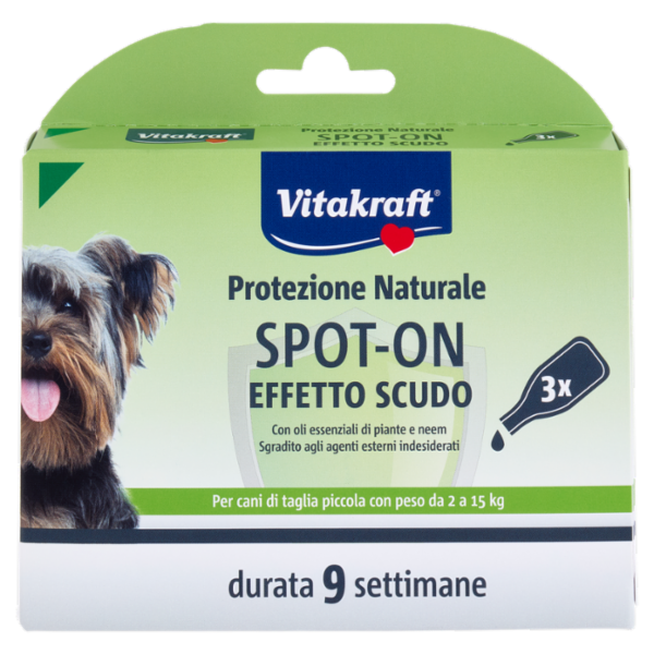 Vitakraft Spot-on Effetto Scudo Per cani di taglia piccola con peso da 2 a 15 kg 3 pezzi da 1 ml