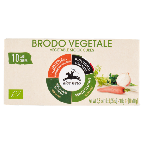 alce nero Brodo Vegetale Dadi 10 x 10 g