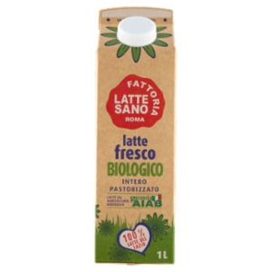 Fattoria Latte Sano BioSano Latte Fresco Biologico Intero Pastorizzato 1 L