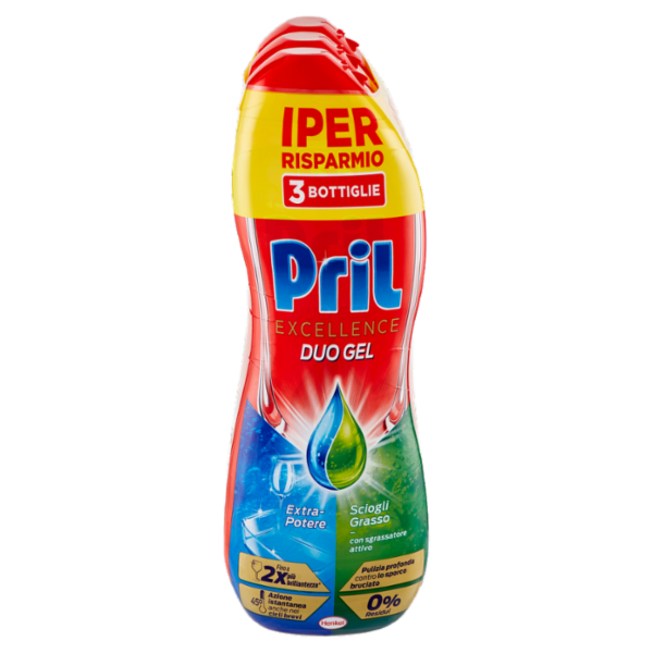 PRIL Excellence Duo Gel Sciogli Grasso 3x600ml