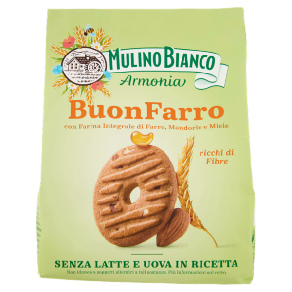 Mulino Bianco Armonia Buonfarro Biscotti Farro Mandorle Miele Senza Latte e Uova 270g