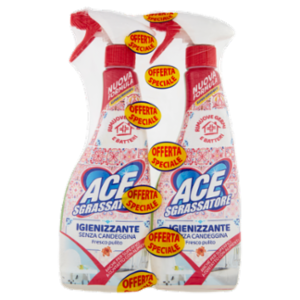 Ace Sgrassatore Igienizzante Senza Candeggina Fresco Pulito 2 x 500 Ml