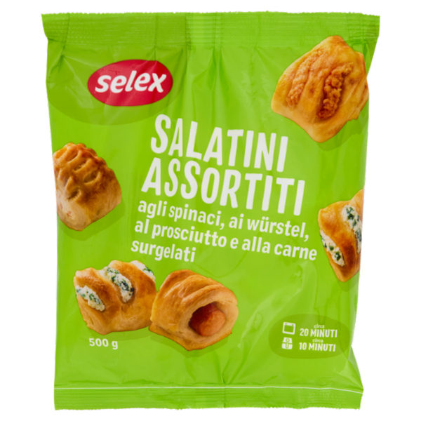 Selex Salatini Rustici Misti di Pasta Sfoglia Ripieni Surgelati 500 g