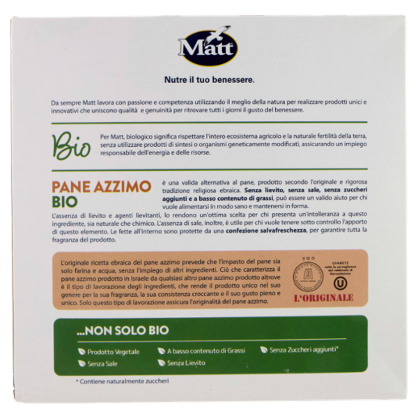 Matt Pane Azzimo Bio 400 g