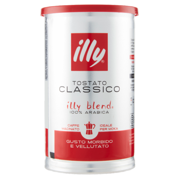 illy Tostato Classico Caffè Macinato Ideale per Moka 185 g