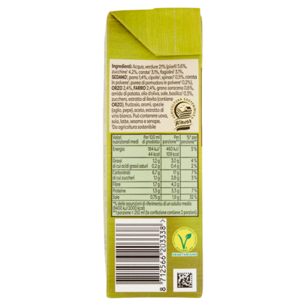 Knorr Zuppa Ortolana con Orzo, Farro e Verdure 500 ml