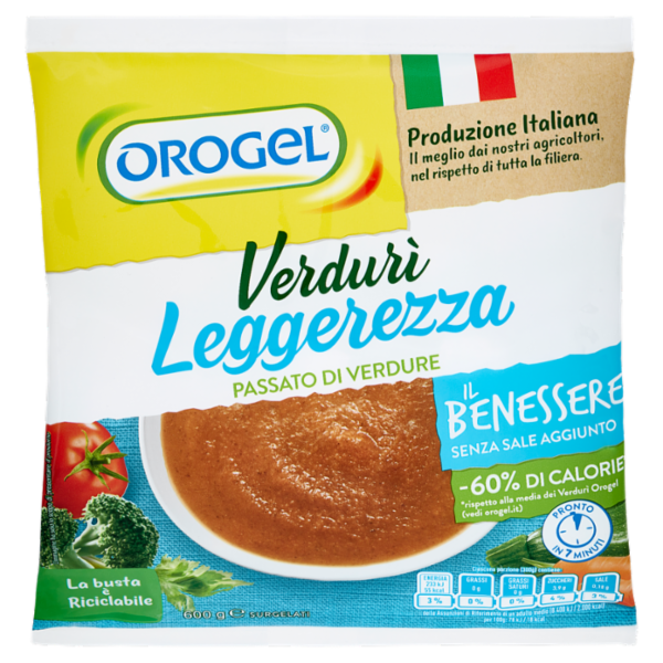 Orogel Il Benessere Verdurì Leggerezza Passato di Verdura 600 g