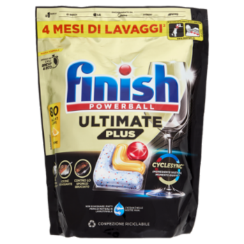 Finish Ultimate Plus Limone Pastiglie Lavastoviglie 80 Lavaggi 976 g