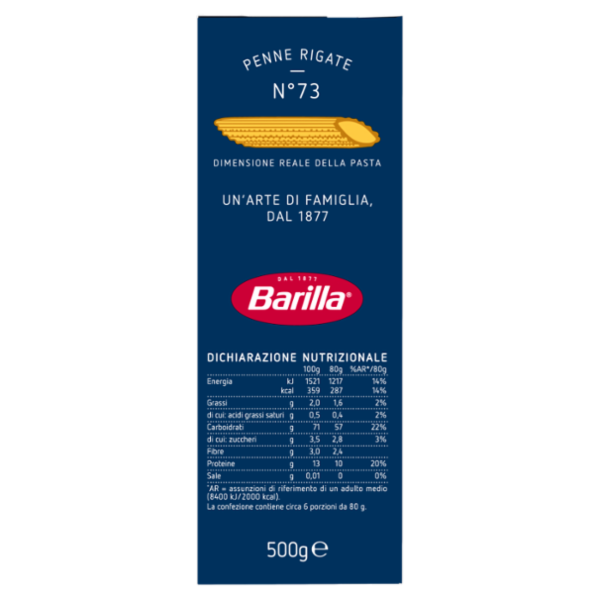 Barilla Pasta Penne Rigate n.73 500g