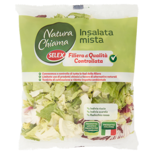 Selex Natura Chiama Insalata Mista Lavata e Pronta per il Consumo 200 g