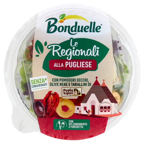 Bonduelle Le Regionali alla Pugliese con Pomodori Secchi, Olive Nere e Tarallini 130 g