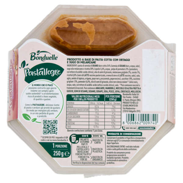 Bonduelle Pastallegre Caserecce con Zucchine e Pomodori 250 g