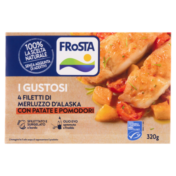 FRoSTA i Gustosi 4 Filetti di Merluzzo d'Alaska con Patate e Pomodori 320 g
