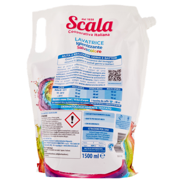 Scala Lavatrice Igienizzante Salvacolore ecoricarica 1500 ml
