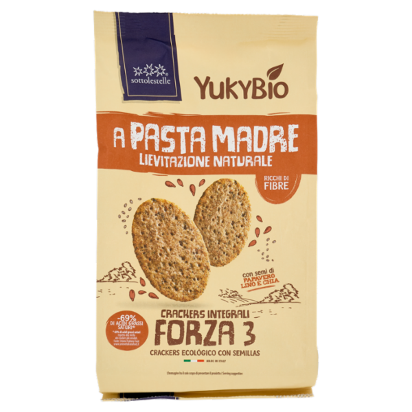 YukyBio A Pasta Madre Crackers Integrali Forza 3 250 g