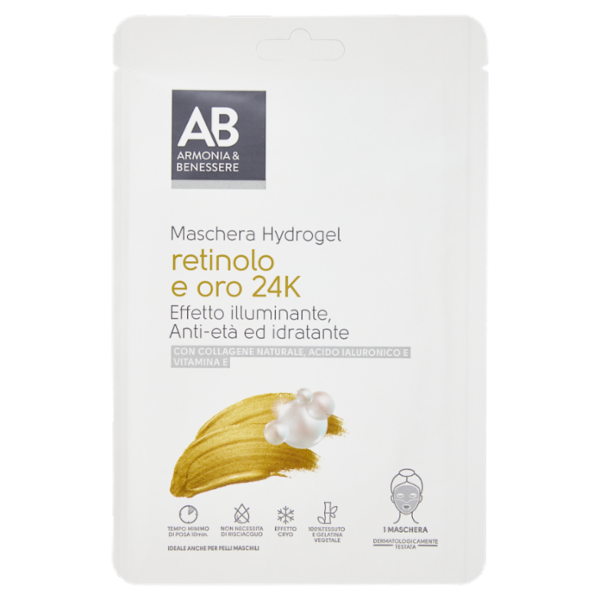 Armonia & Benessere Maschera Viso Hydrogel con Retinolo e Oro 24K