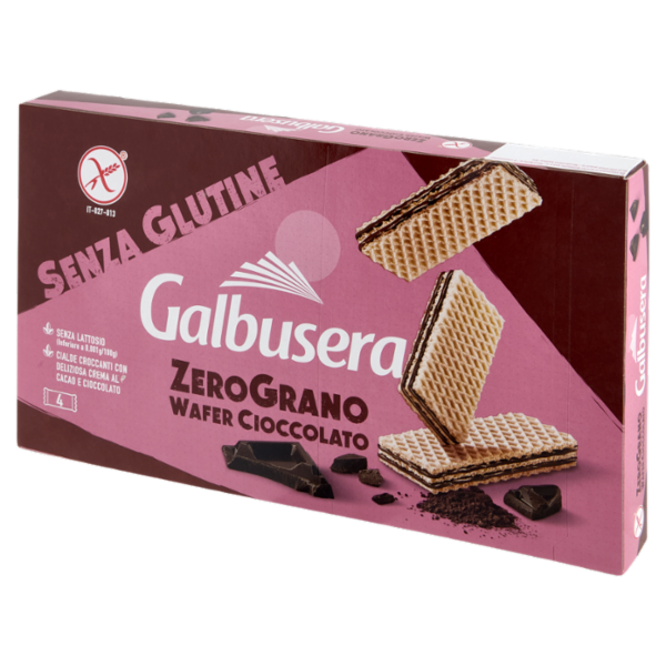 Galbusera ZeroGrano Wafer Cioccolato Senza Glutine 4 x 45 g