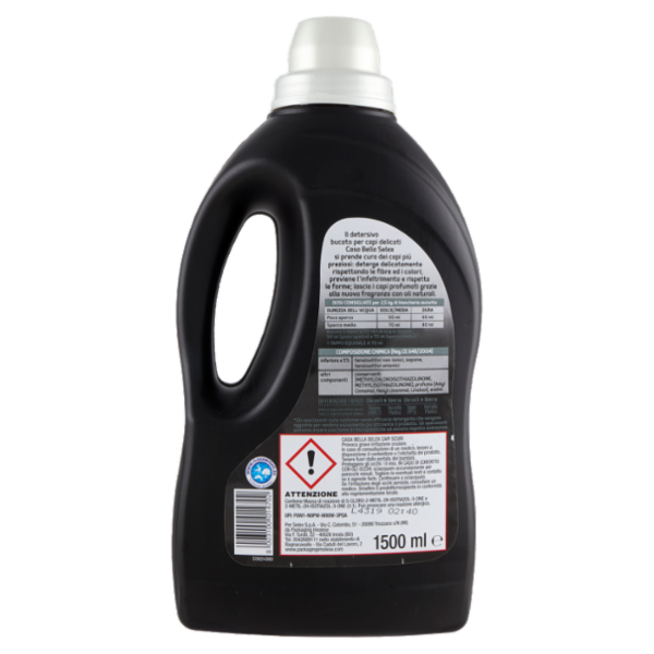 Selex Casa Bella Detersivo a Mano e in Lavatrice Liquido Capi Scuri 30 Lavaggi 1,5 L