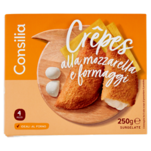 Consilia Crêpes Surgelate Mozzarella e Formaggio 4 Pezzi 250 g