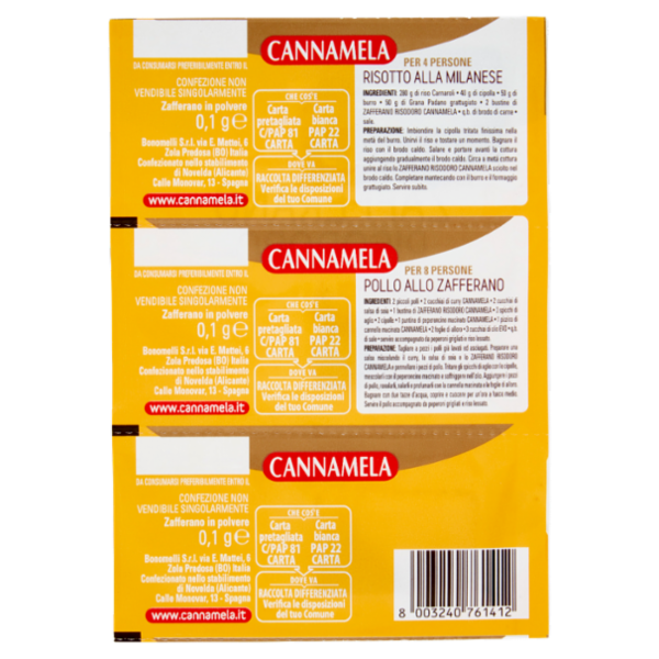 Cannamela Zafferano Risodoro Bustine 3 x 0,1 g