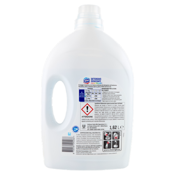 Lysoform Detersivo Igienizzante Colori Brillanti 36 Lavaggi 1,62 L