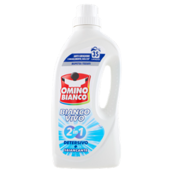 Omino Bianco Bianco Vivo 2in1 Detersivo + Sbiancante 35 Lavaggi 1400 Ml