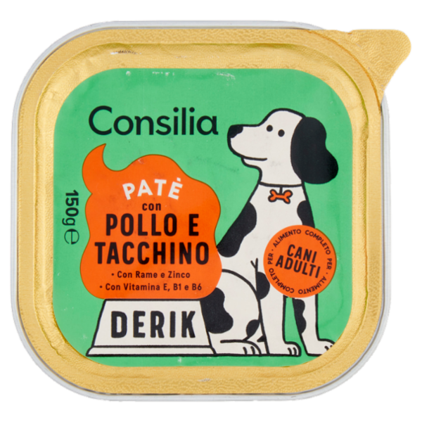 Consilia Derik Paté per Cane con Pollo e Tacchino 150 g