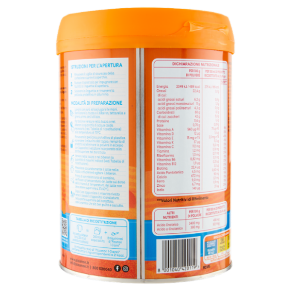 Plasmon Latte di Crescita Nutri mune 1-3 Anni 800 g