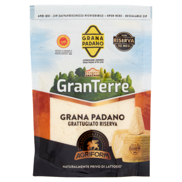 GranTerre Grana Padano Grattugiato Riserva Oltre 20 Mesi 100 g
