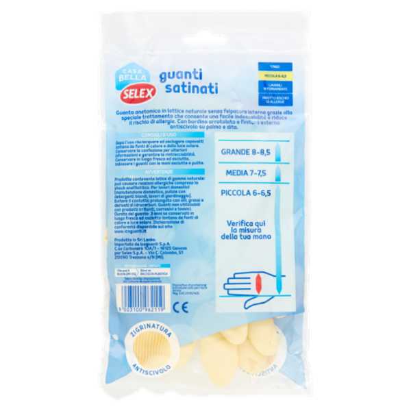 Selex Casa Bella Guanti Satinati Misura Piccola (6-6,5)
